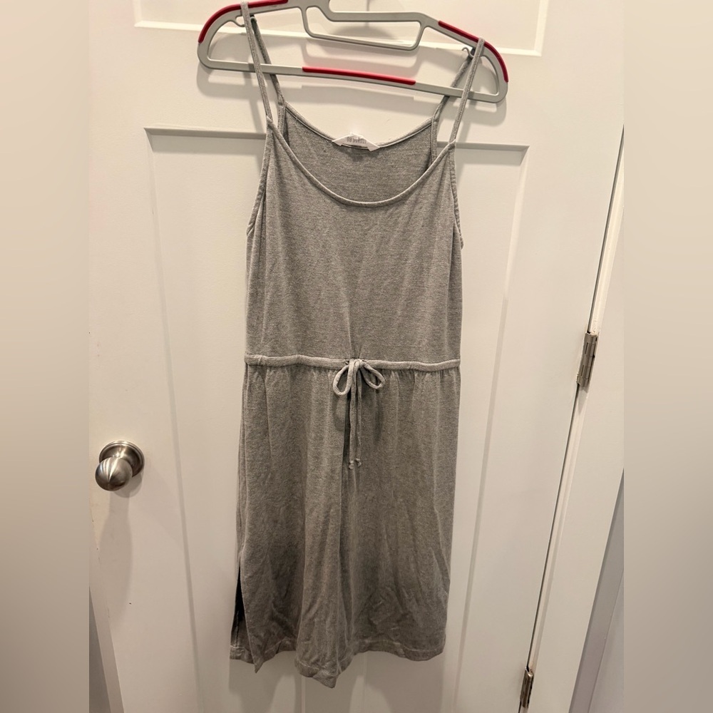BB Dakota Gray Knit Midi Dress Drawstring Waist Size M